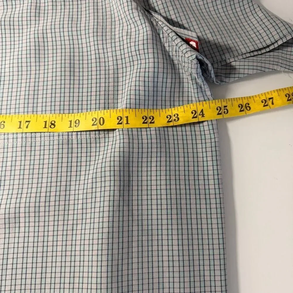 The North Face Green Pink Grid Check Short Sleeve Retro Button-up Shirt XXL